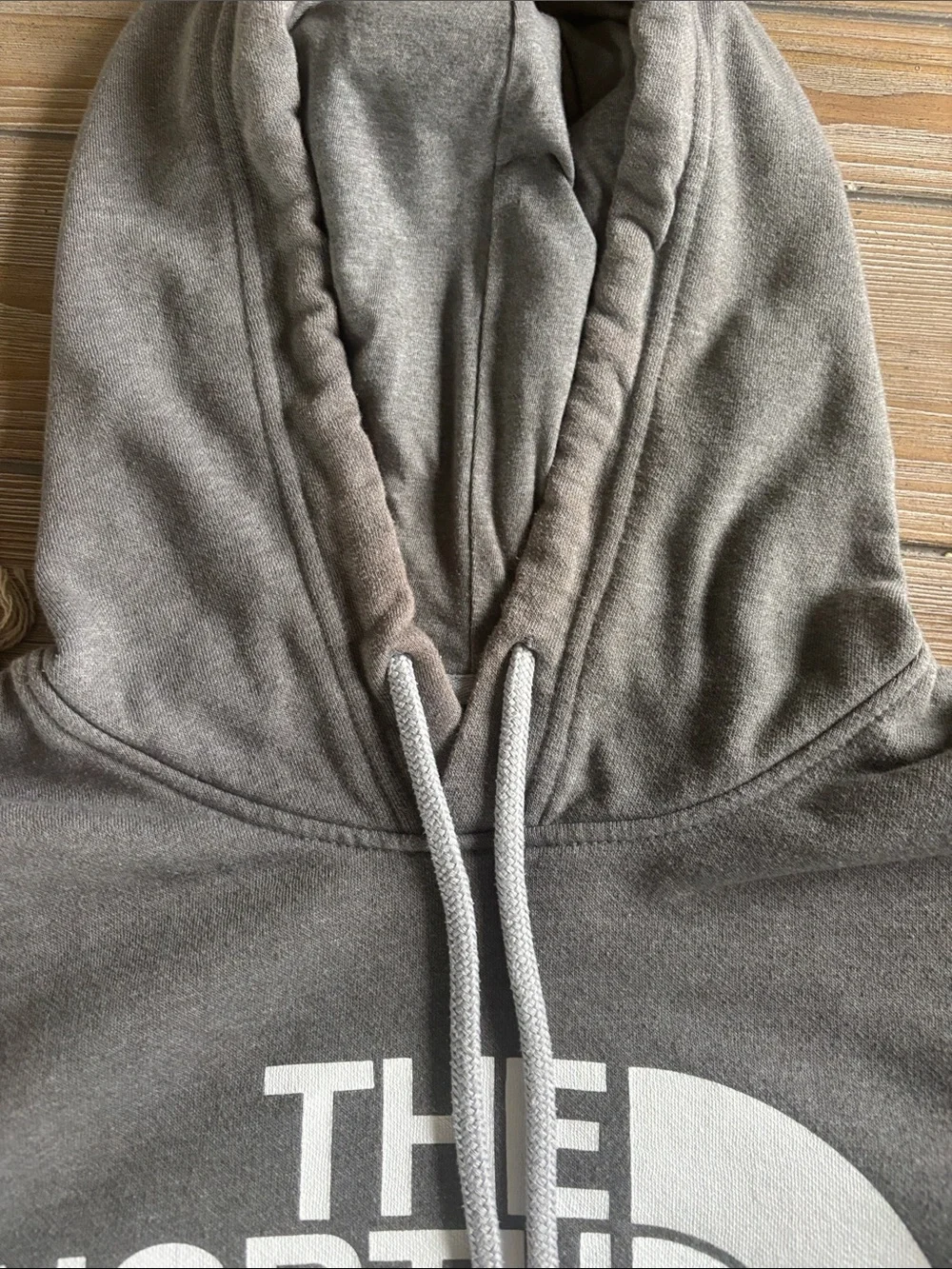 The North Face Gray Pullover Hoodie with White Logo